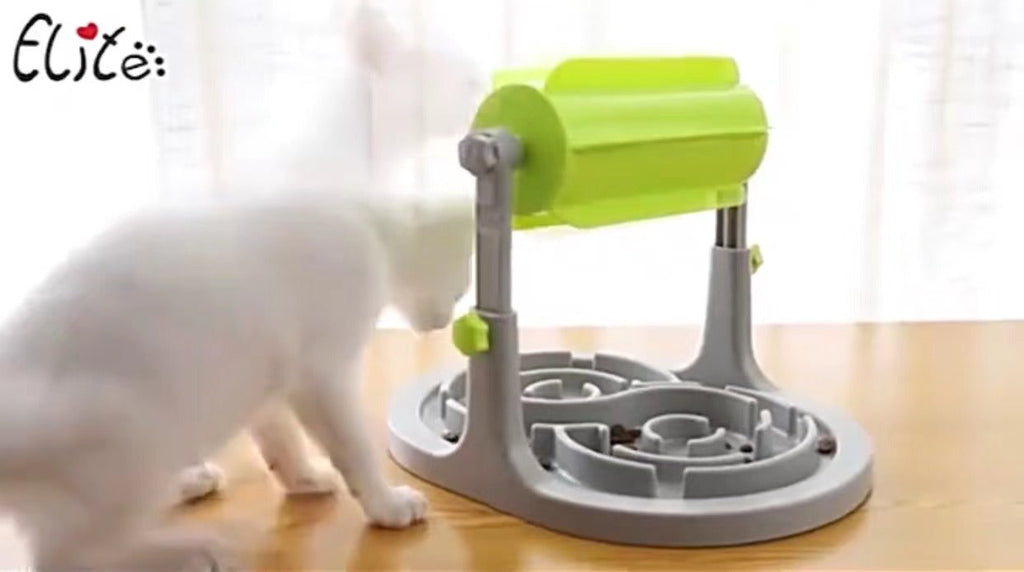 Interactive Pet Food Bowl Puppy Slow Feeder Puzzle Toy Feed For Dog Kitten Cat IQ Training Automatic Game Educational Adjustable-3