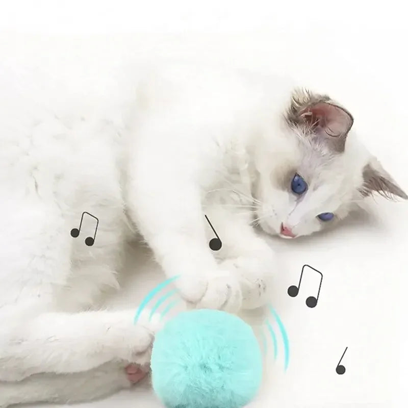 Balle Interactive en Peluche pour Chats avec Sons d'Animaux