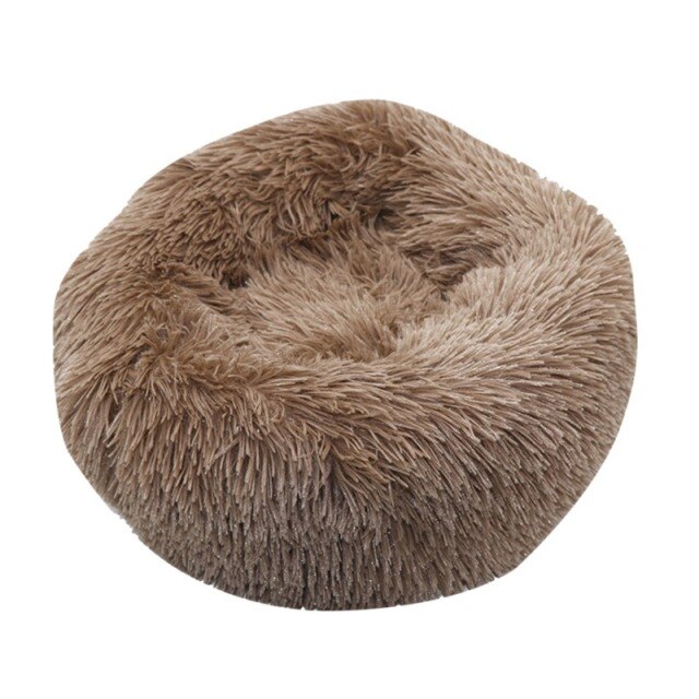 Lit Coussin Rond en Peluche Super Doux pour Chats et Grands Chiens-2